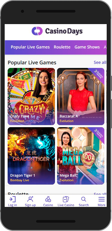 Casino Days mobile screenshot 2
