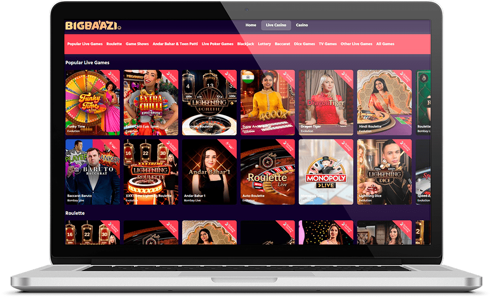 Big Baazi desktop live casino page
